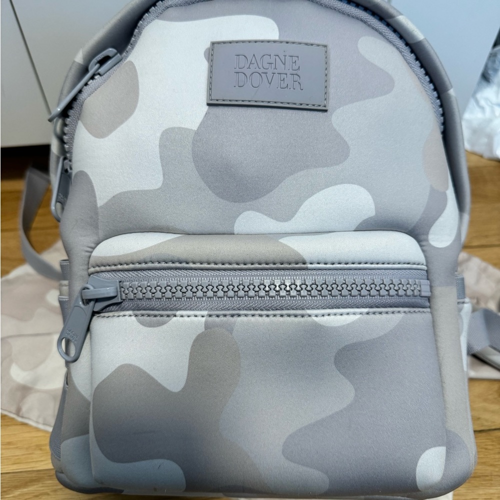 Dagne Dover Small Dakota Backpack in Grey Camo neoprene NYC